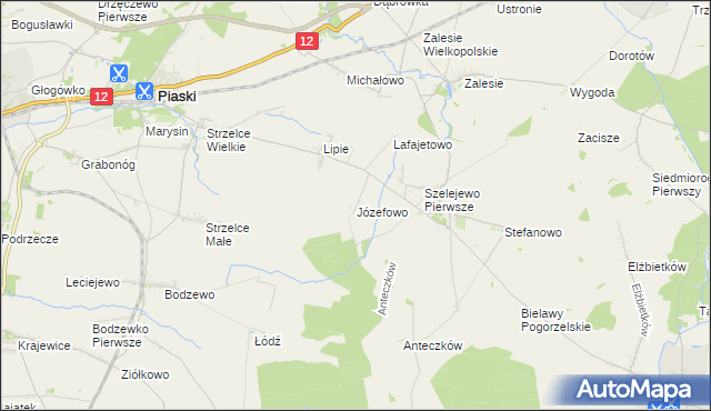 mapa Józefowo gmina Piaski, Józefowo gmina Piaski na mapie Targeo