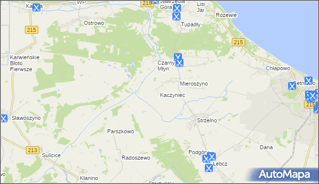 mapa Kaczyniec gmina Puck, Kaczyniec gmina Puck na mapie Targeo