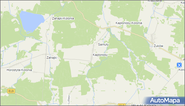 mapa Kaplonosy, Kaplonosy na mapie Targeo