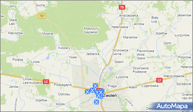 mapa Karczówka gmina Zwoleń, Karczówka gmina Zwoleń na mapie Targeo