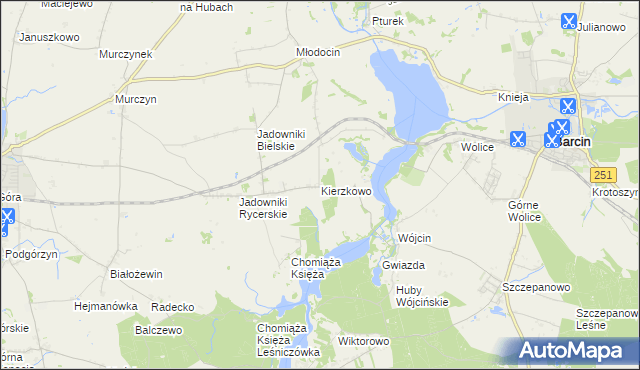 mapa Kierzkowo gmina Żnin, Kierzkowo gmina Żnin na mapie Targeo