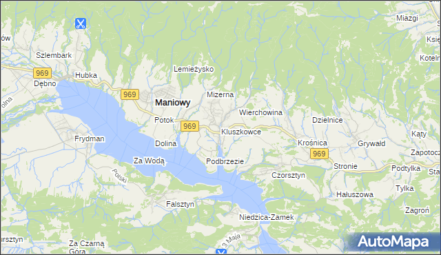 mapa Kluszkowce, Kluszkowce na mapie Targeo