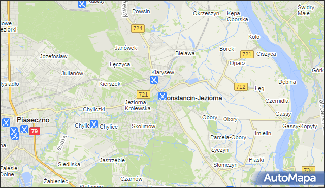 mapa Konstancin-Jeziorna, Konstancin-Jeziorna na mapie Targeo