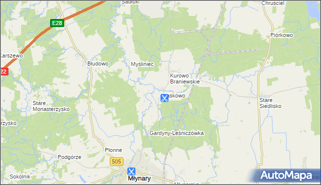 mapa Kraskowo gmina Młynary, Kraskowo gmina Młynary na mapie Targeo