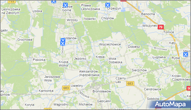 mapa Krępa gmina Prażmów, Krępa gmina Prażmów na mapie Targeo