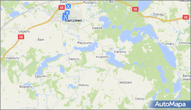 mapa Krupoliny, Krupoliny na mapie Targeo