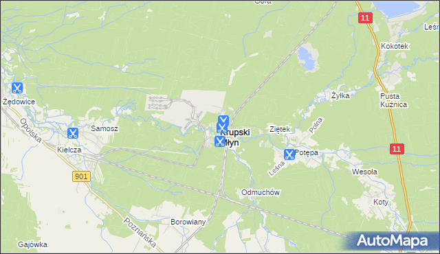 mapa Krupski Młyn, Krupski Młyn na mapie Targeo