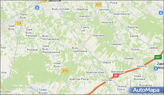 mapa Kuklówka Radziejowicka, Kuklówka Radziejowicka na mapie Targeo