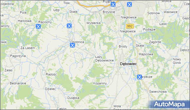 mapa Łazy Dębowieckie, Łazy Dębowieckie na mapie Targeo