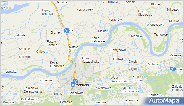 mapa Łęka Żabiecka, Łęka Żabiecka na mapie Targeo