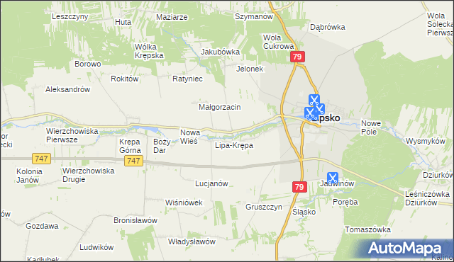 mapa Lipa-Miklas, Lipa-Miklas na mapie Targeo