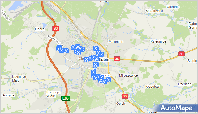 mapa Lubin, Lubin na mapie Targeo