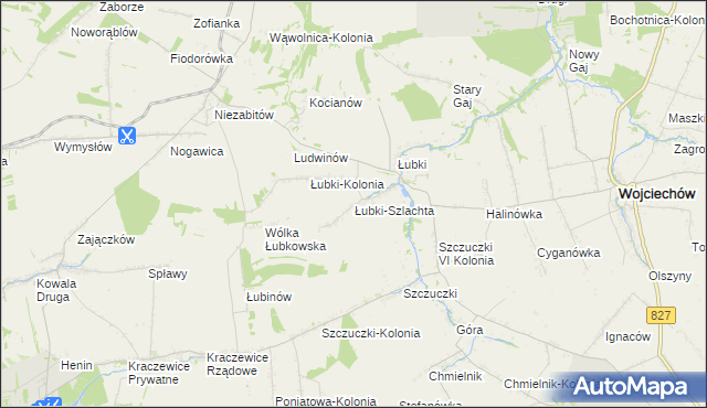 mapa Łubki-Szlachta, Łubki-Szlachta na mapie Targeo