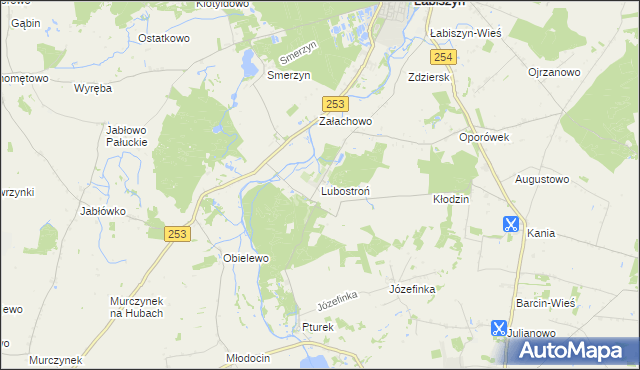 mapa Lubostroń, Lubostroń na mapie Targeo