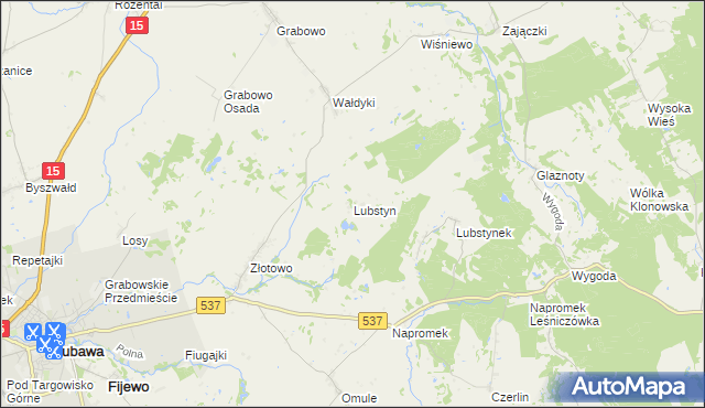 mapa Lubstyn, Lubstyn na mapie Targeo