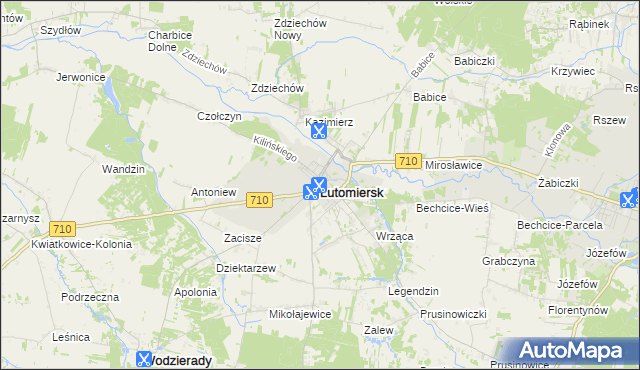 mapa Lutomiersk, Lutomiersk na mapie Targeo