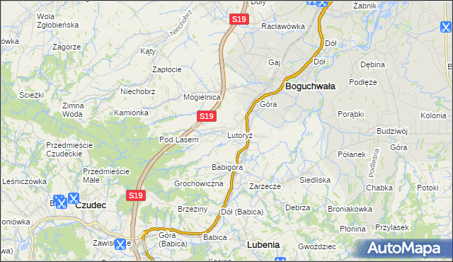 mapa Lutoryż, Lutoryż na mapie Targeo