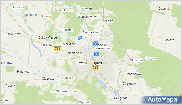 mapa Mącznik gmina Ujazd, Mącznik gmina Ujazd na mapie Targeo