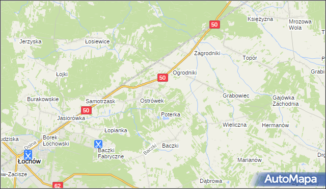 mapa Majdan gmina Łochów, Majdan gmina Łochów na mapie Targeo