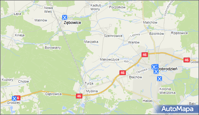 mapa Makowczyce, Makowczyce na mapie Targeo