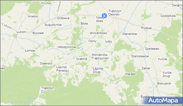 mapa Michalinów Trąbczyński, Michalinów Trąbczyński na mapie Targeo