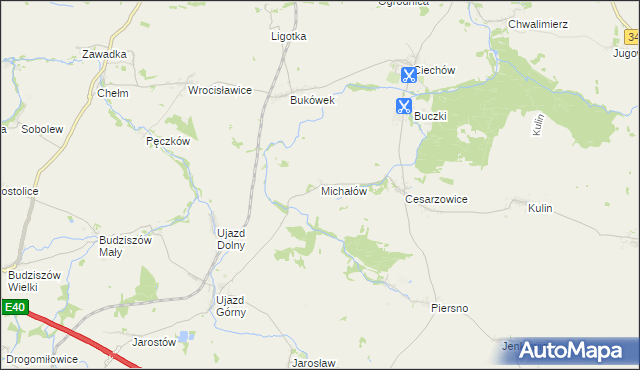mapa Michałów gmina Środa Śląska, Michałów gmina Środa Śląska na mapie Targeo