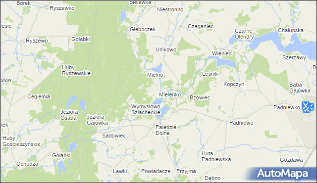 mapa Mielenko gmina Mogilno, Mielenko gmina Mogilno na mapie Targeo