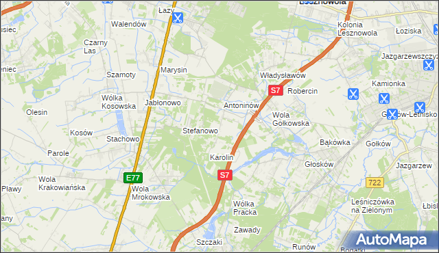 mapa Mieszkowo gmina Piaseczno, Mieszkowo gmina Piaseczno na mapie Targeo