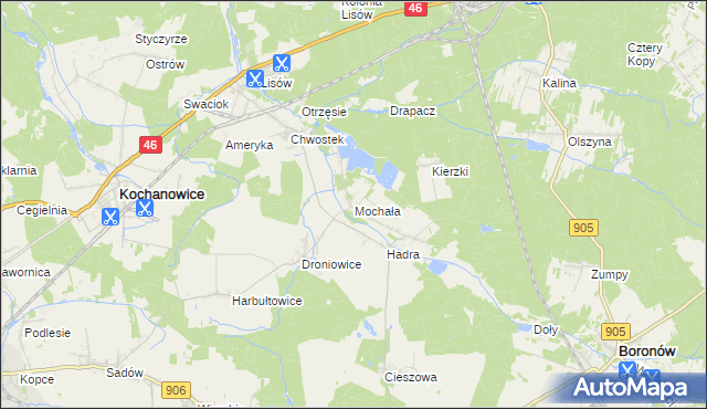 mapa Mochała, Mochała na mapie Targeo