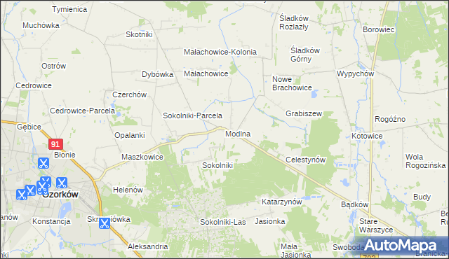 mapa Modlna, Modlna na mapie Targeo