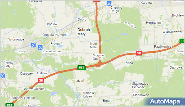 mapa Mogilno Duże, Mogilno Duże na mapie Targeo