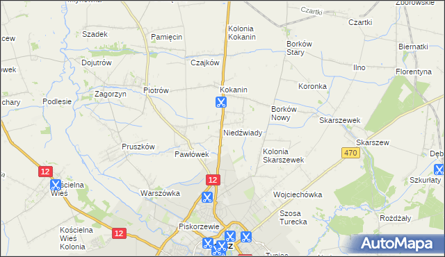mapa Niedźwiady gmina Żelazków, Niedźwiady gmina Żelazków na mapie Targeo