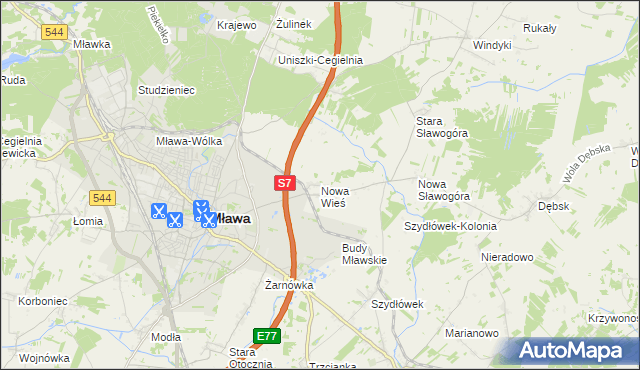 mapa Nowa Wieś gmina Szydłowo, Nowa Wieś gmina Szydłowo na mapie Targeo