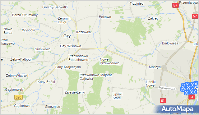 mapa Nowe Przewodowo, Nowe Przewodowo na mapie Targeo