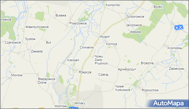 mapa Nowy Dwór Prudnicki, Nowy Dwór Prudnicki na mapie Targeo