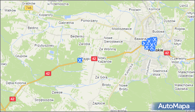 mapa Nowy Kazanów, Nowy Kazanów na mapie Targeo