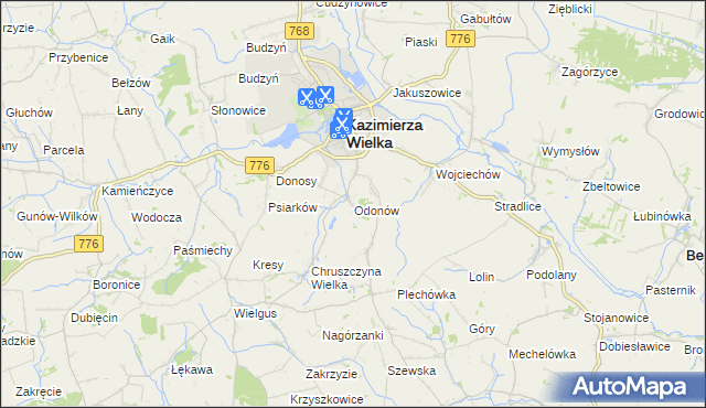 mapa Odonów, Odonów na mapie Targeo