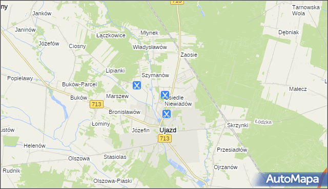 mapa Osiedle Niewiadów, Osiedle Niewiadów na mapie Targeo