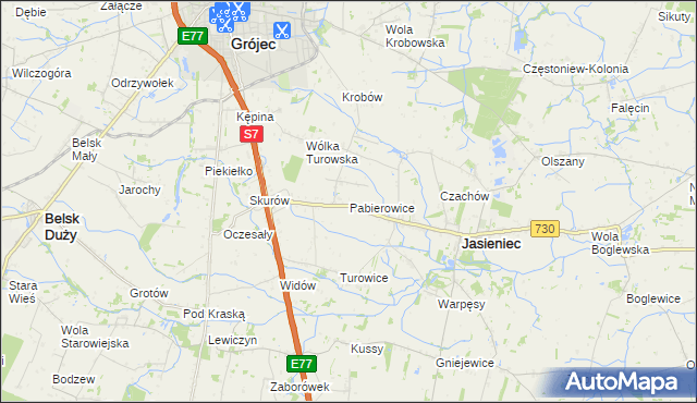 mapa Pabierowice, Pabierowice na mapie Targeo