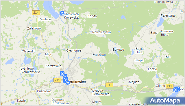 mapa Paczewo, Paczewo na mapie Targeo