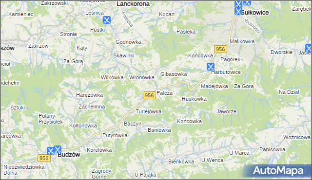 mapa Palcza, Palcza na mapie Targeo