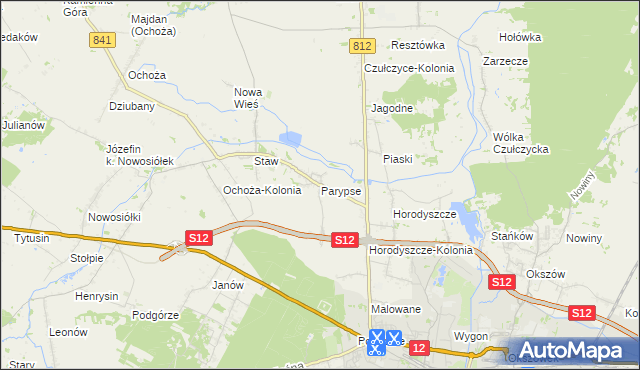 mapa Parypse, Parypse na mapie Targeo