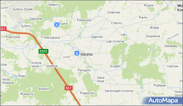 mapa Piaski gmina Górzno, Piaski gmina Górzno na mapie Targeo