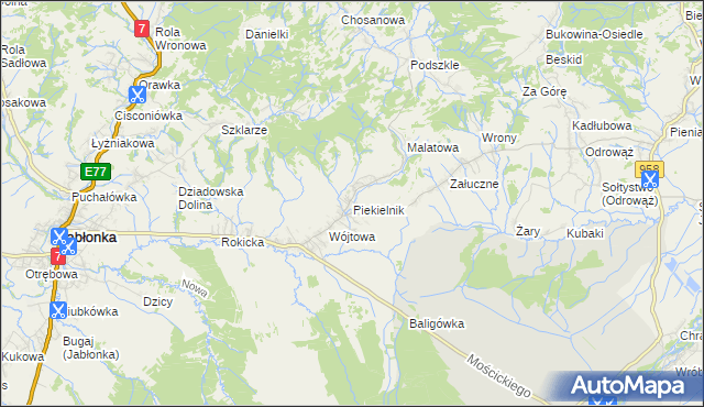 mapa Piekielnik, Piekielnik na mapie Targeo