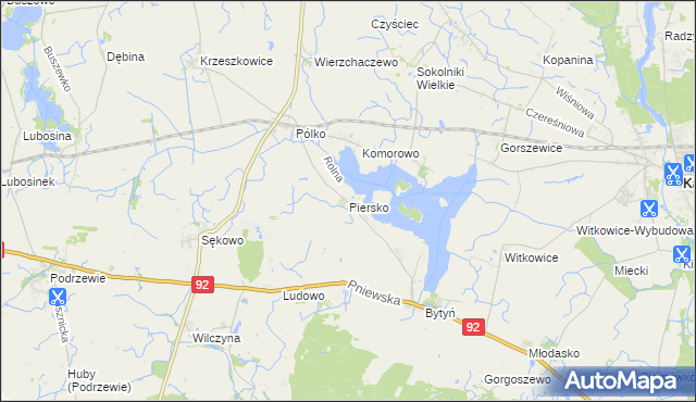 mapa Piersko, Piersko na mapie Targeo