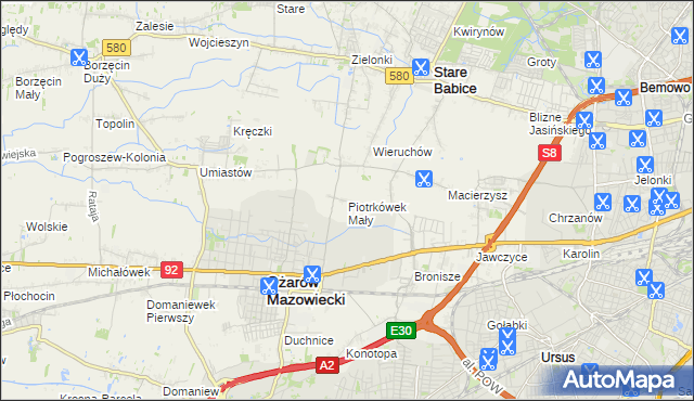 mapa Piotrkówek Mały, Piotrkówek Mały na mapie Targeo