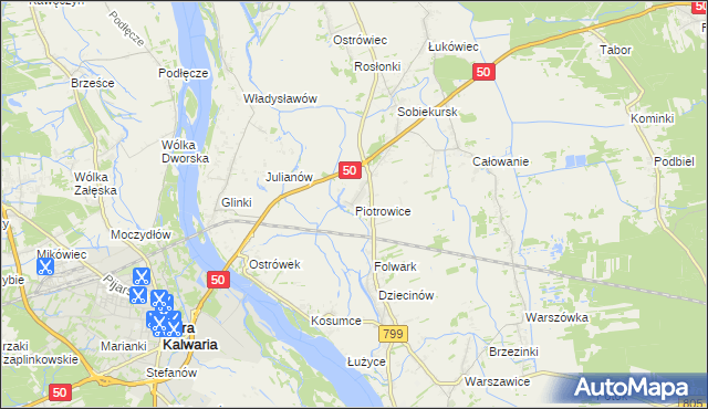 mapa Piotrowice gmina Karczew, Piotrowice gmina Karczew na mapie Targeo