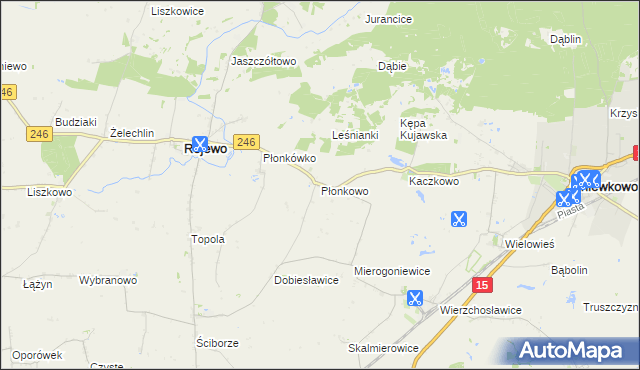 mapa Płonkowo, Płonkowo na mapie Targeo