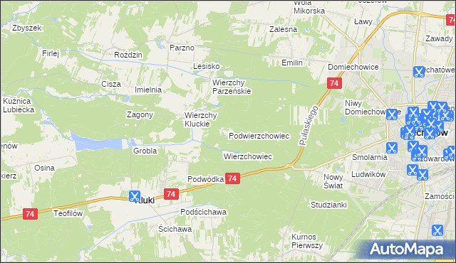 mapa Podwierzchowiec, Podwierzchowiec na mapie Targeo