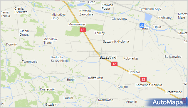 mapa Popów gmina Szczytniki, Popów gmina Szczytniki na mapie Targeo